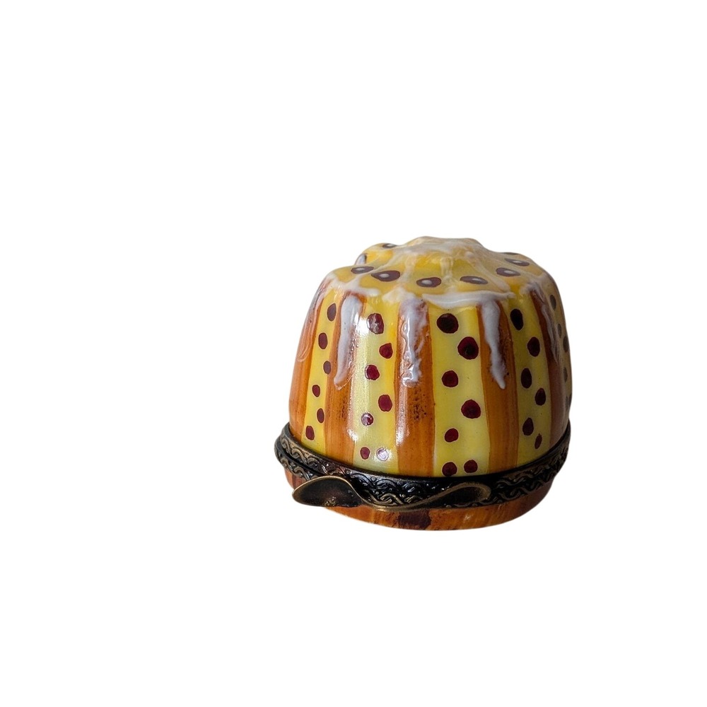 Limoges Peint Main Canele Pastry Trinket Box Hand Painted French Porcelain